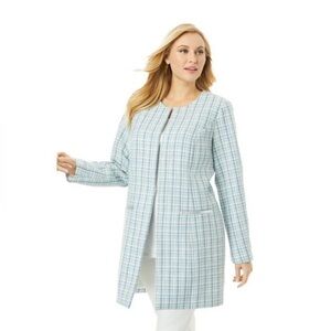 NWOT Jessica London Lightweight Tweed Jacket 12W (XL)